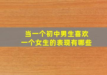 当一个初中男生喜欢一个女生的表现有哪些