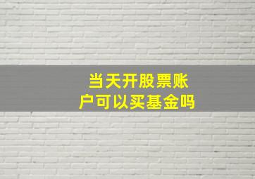 当天开股票账户可以买基金吗