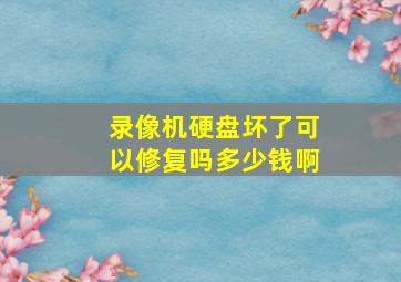 录像机硬盘坏了可以修复吗多少钱啊