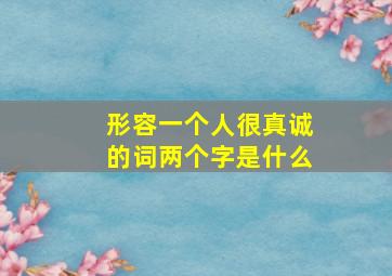 形容一个人很真诚的词两个字是什么