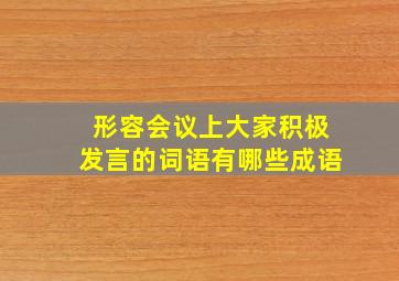 形容会议上大家积极发言的词语有哪些成语