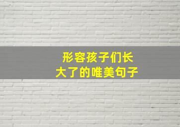 形容孩子们长大了的唯美句子