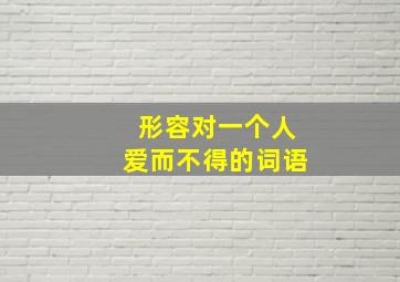 形容对一个人爱而不得的词语