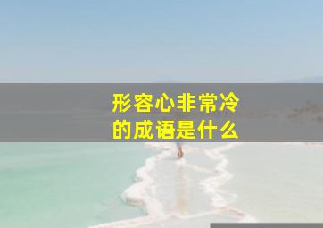 形容心非常冷的成语是什么