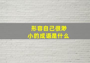 形容自己很渺小的成语是什么