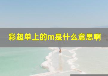 彩超单上的m是什么意思啊