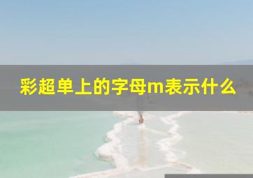 彩超单上的字母m表示什么