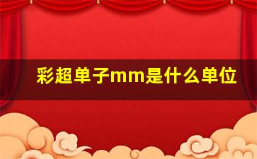 彩超单子mm是什么单位