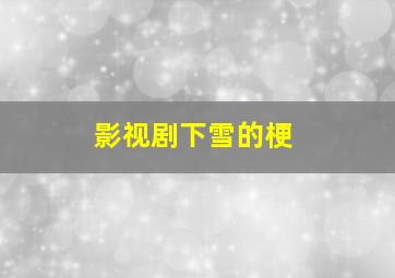 影视剧下雪的梗