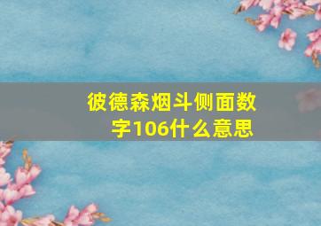 彼德森烟斗侧面数字106什么意思