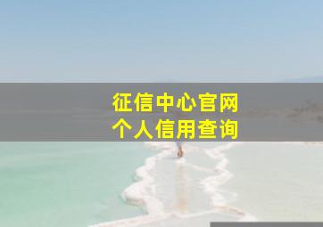 征信中心官网个人信用查询