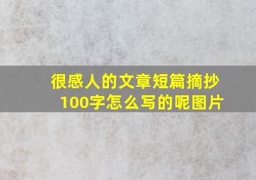 很感人的文章短篇摘抄100字怎么写的呢图片