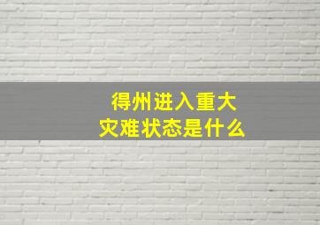 得州进入重大灾难状态是什么