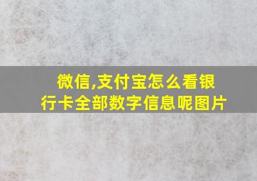 微信,支付宝怎么看银行卡全部数字信息呢图片