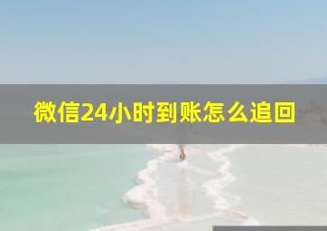 微信24小时到账怎么追回