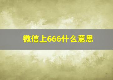 微信上666什么意思