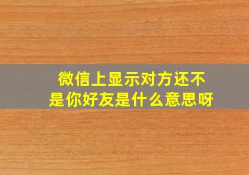 微信上显示对方还不是你好友是什么意思呀