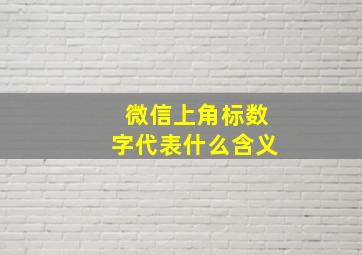 微信上角标数字代表什么含义