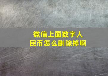 微信上面数字人民币怎么删除掉啊