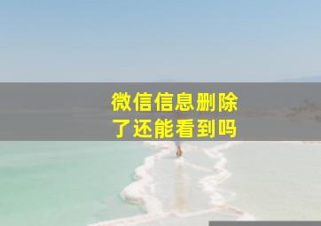 微信信息删除了还能看到吗