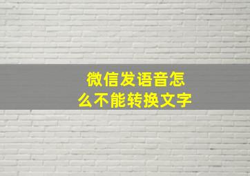 微信发语音怎么不能转换文字