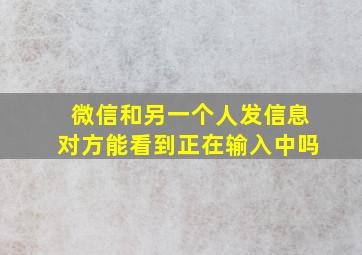 微信和另一个人发信息对方能看到正在输入中吗