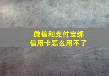 微信和支付宝绑信用卡怎么用不了