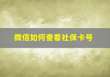 微信如何查看社保卡号