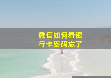 微信如何看银行卡密码忘了