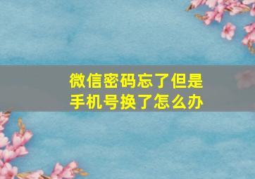 微信密码忘了但是手机号换了怎么办