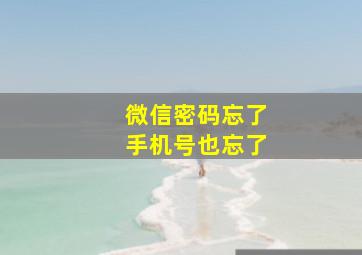 微信密码忘了手机号也忘了