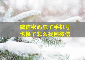 微信密码忘了手机号也换了怎么找回微信