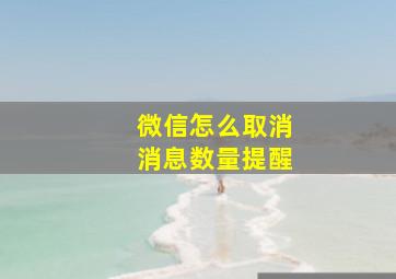 微信怎么取消消息数量提醒