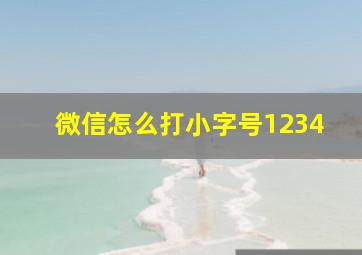 微信怎么打小字号1234