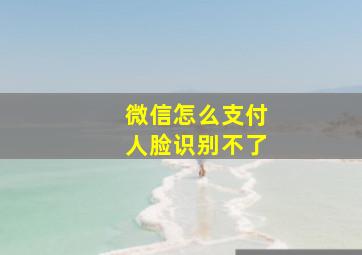 微信怎么支付人脸识别不了