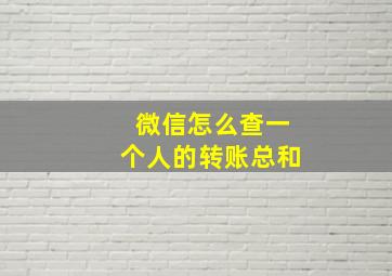 微信怎么查一个人的转账总和