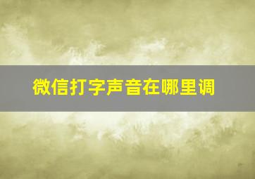 微信打字声音在哪里调