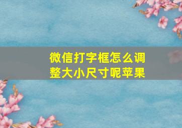 微信打字框怎么调整大小尺寸呢苹果