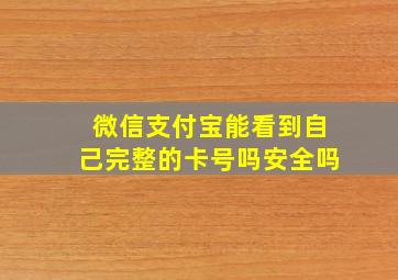 微信支付宝能看到自己完整的卡号吗安全吗