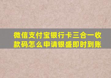 微信支付宝银行卡三合一收款码怎么申请银盛即时到账