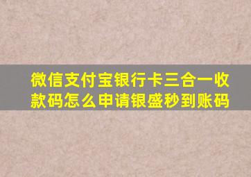 微信支付宝银行卡三合一收款码怎么申请银盛秒到账码