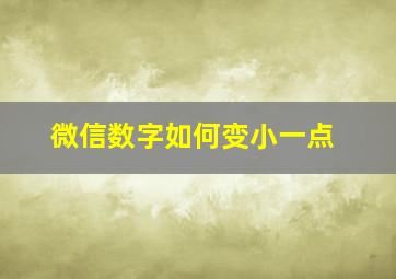 微信数字如何变小一点