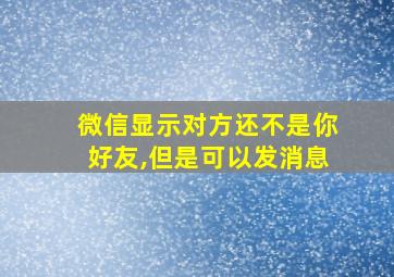 微信显示对方还不是你好友,但是可以发消息