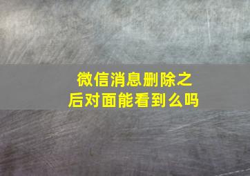 微信消息删除之后对面能看到么吗