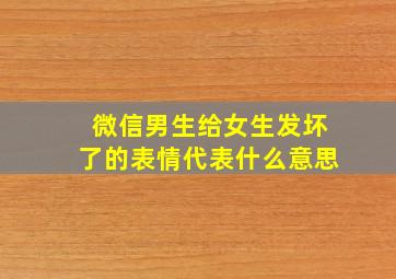 微信男生给女生发坏了的表情代表什么意思