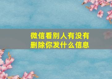 微信看别人有没有删除你发什么信息