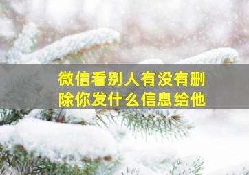 微信看别人有没有删除你发什么信息给他