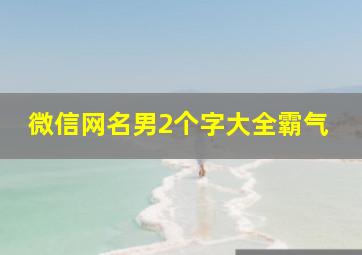 微信网名男2个字大全霸气