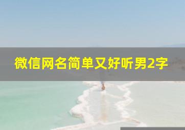 微信网名简单又好听男2字