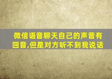 微信语音聊天自己的声音有回音,但是对方听不到我说话